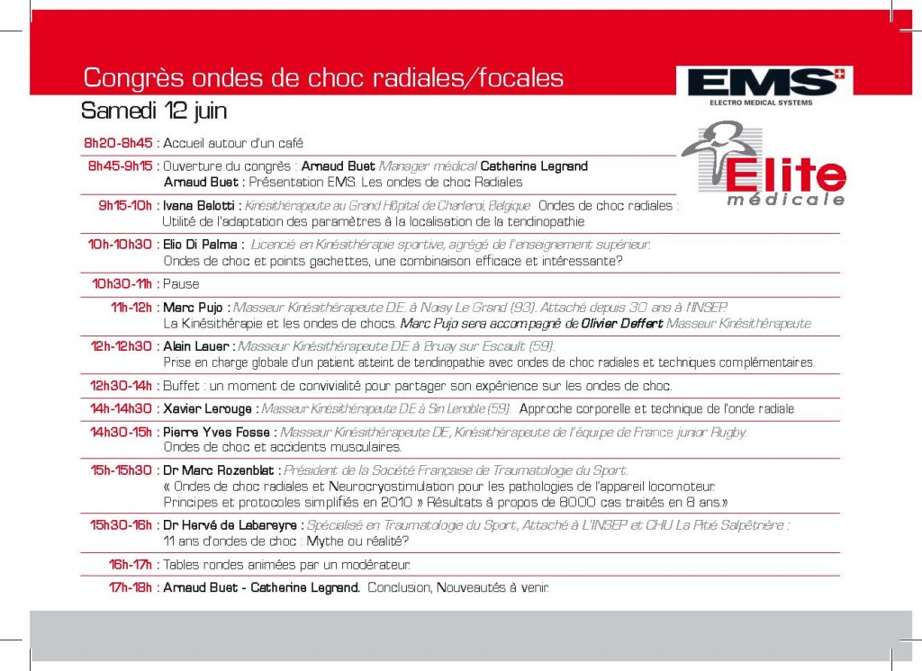 elite progamme ondes de choc le touquet 3